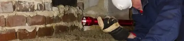 Pest control technician inspecting a crawl space for ant activity and entry points in Boise, ID