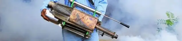 Fumigation technician using a fogger for deep pest treatment in Boise, ID